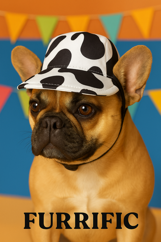 Cow Print Dog Hat