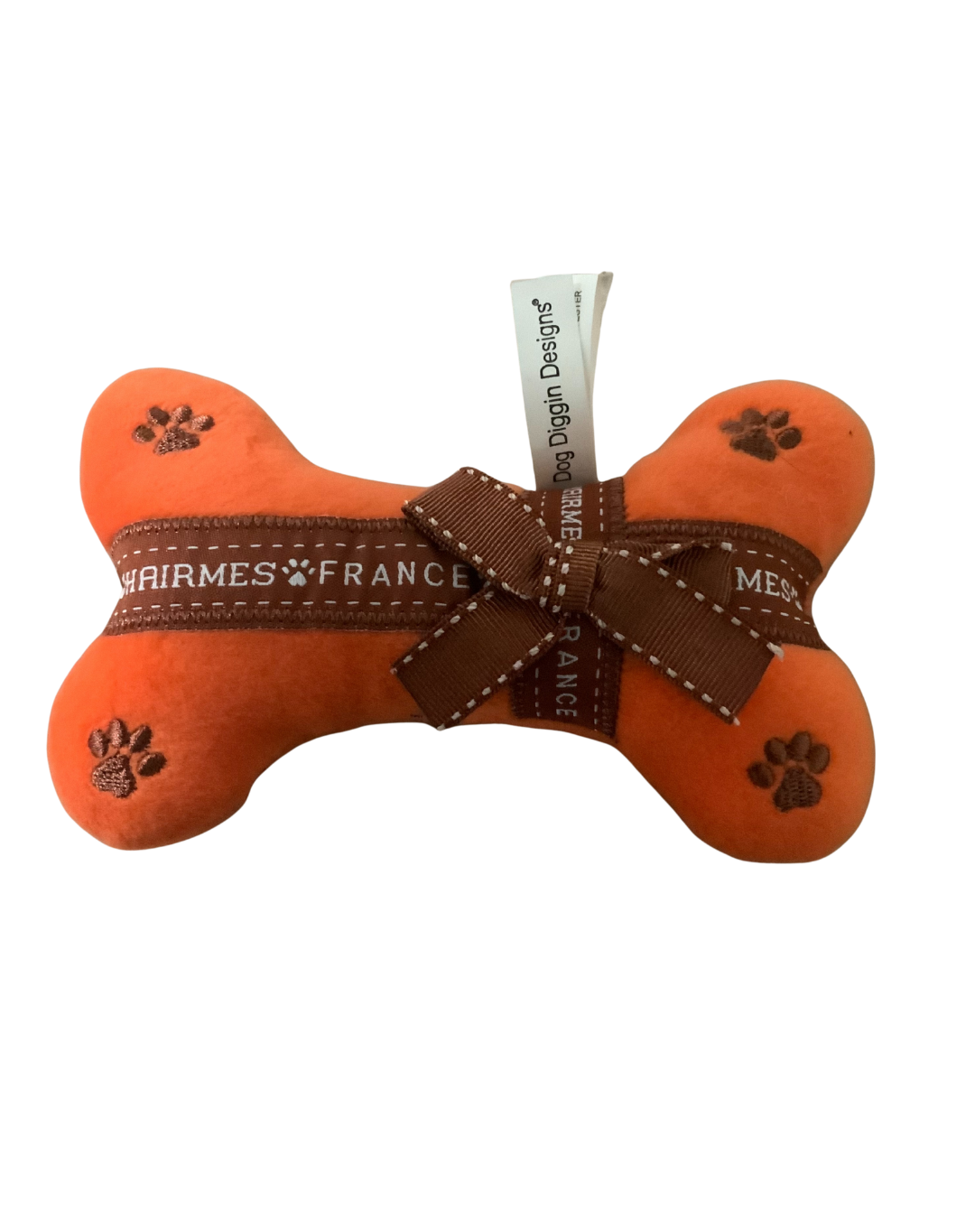 Designer plush dog bone toy